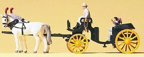 Preiser Horse-Drawn Black Open Carriage Model Railroad Vehicle N Scale #79481 Preiser Horse-Drawn Black Open Carriage Model Railroad Vehicle N Scale #79481