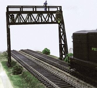 Pastime Double Track Signal Bridge Illuminated Kit HO Scale Model Railroad Trackside Accessory #202