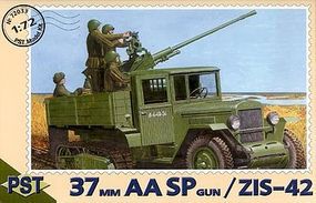 PST ZIS42 Half-Truck w/37mm AA Self-Propelled Gun Plastic Model Halftrack Kit 1/72 Scale #72033 PST ZIS42 Half-Truck w/37mm AA Self-Propelled Gun Plastic Model Halftrack Kit 1/72 Scale #72033