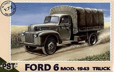 PST Ford 6 Mod 1943 Truck w/Canvas Type Cover Plastic Model Military Truck Kit 1/72 #72051
