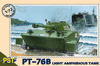 PST PT76B Soviet Light Amphibious Tank Plastic Model Tank Kit 1/72 Scale #72053