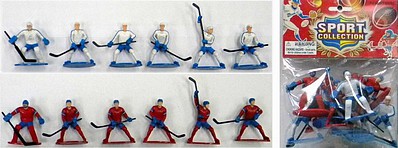 Playsets Hockey Action Figure Playset (12 Total. 6 White, 6 Red Figures 2.5) (Bagged)