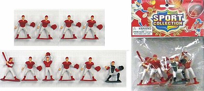 Playsets Baseball Action Figure Playset (10 Total. Red Figures 2.5) (Bagged)