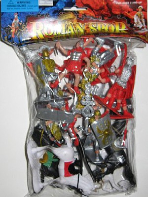 Playsets 1/32 Roman SPQR Warriors Figure Playset (16 w/Shields, Weapons & 4 Horses) (Bagged)