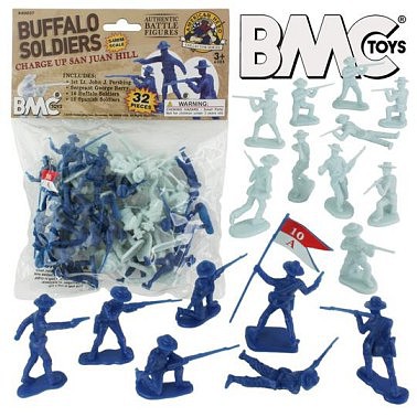 Playsets 54mm San Juan Hill Buffalo Soldiers Figure Playset (32pcs) (Bagged) (BMC Toys)
