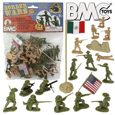 Playsets 54mm Border Wars US Army & Mexican Villistas Figure Playset (34pcs) (Bagged) (BMC Toys)