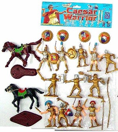 Playsets 1/32 Caesar Knights & Horses Playset (12 w/Shields, Weapons, 2 Horses & Acc) (Bagged)