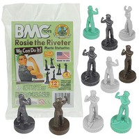 Playsets 54mm Rosie the Riveter Figure Set (White/Silver/Brown/Turquoise) (12pcs) (Bagged) (BMC Toys) Playsets 54mm Rosie the Riveter Figure Set (White/Silver/Brown/Turquoise) (12pcs) (Bagged) (BMC Toys)