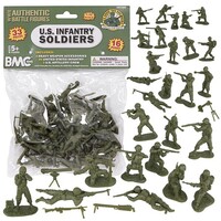 Playsets 54mm WWII US Soldiers Figures Playset (33pcs) (Bagged) (BMC Toys)