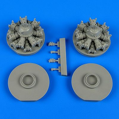 Quickboost B25 Engines for Italeri & ATE Plastic Model Aircraft Accessory 1/48 Scale #48554