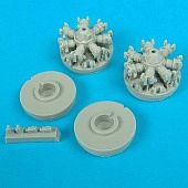 Quickboost B25 Mitchell Engines for Hasegawa (2) Plastic Model Aircraft Accessory 1/72 Scale #72030
