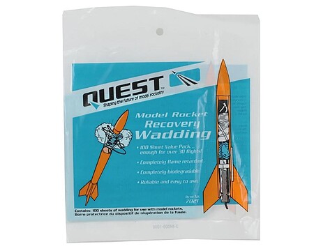 Quest Recovery Wadding (100 Sheets) Model Rocket part and accessory #7021