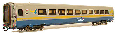 Rapido Super Continental Line Streamlined LRC Club Car VIA No Number HO Scale Model Train Car #107010