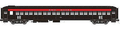 Rapido PS Osgood-Bradley 10-Window Smoker Coach w/Partial Skirt - Ready to Run New Haven #8512 (McGinnis Scheme, black, red) - HO-Scale
