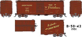Rapido UP Class B-50-42 40' Boxcar 6-Pack Ready to Run Union Pacific Set #2 (1951 As-Delivered, Boxcar Red, Streamliners Slogan)