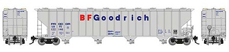 Rapido Procor 5820 Covered Hopper - BF Goodrich (3) HO Scale Model Train Freight Car Set #157004