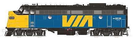 Rapido GMDD FP9A - LokSound and DCC - True North VIA Rail Canada 6536 (blue, yellow, black)