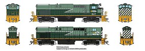 Rapido Montreal Locomotive Works MLW M420 M420B Set Sound and DCC British Columbia Railway #642, 686 (Lightning Stripe, green, Dogwood Logo)