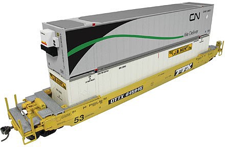 Rapido HO 53Well Car w/2 Containers, DTTX/TTX Co #645945