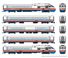 Rapido N Turbo Liner Amtrak Ph-III Set#2