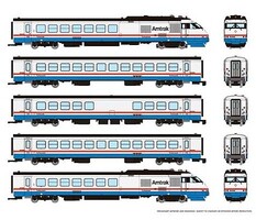Rapido N Turbo Liner Amtrak Ph-III Set#1