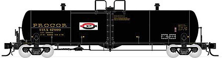 Rapido Procor GP20 20,000-Gallon Tank Car - Ready to Run Procor Ltd. UTLX 1 (As Delivered, black, yellow, Split P Logo) - N-Scale