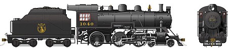 Rapido Class D10h 4-6-0 - Standard DC Dominion Atlantic 1040 (black)