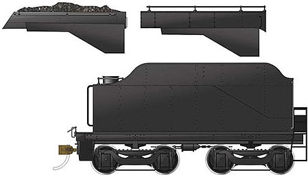 Rapido Class D10-Style Tender - Ready to Run Painted, Unlettered (black)