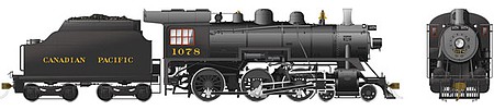 Rapido Class D10k 4-6-0 - LokSound and DCC Canadian Pacific 1078 (black, graphite)