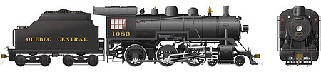 Rapido Class D10k 4-6-0 - LokSound and DCC Quebec Central 1083 (black)