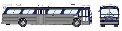 Rapido 1959-1986 GM New Look/Fishbowl Bus - Standard - Assembled Connecticut Transit #1618 (silver, blue, white)