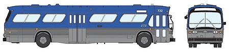 Rapido 1959-1986 GM New Look/Fishbowl Bus - Standard - Assembled Edmonton Transit #708 (silver, blue)