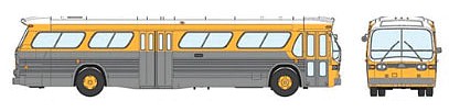 Rapido 1959-1986 GM New Look/Fishbowl Bus - Deluxe Lighted - Assembled Painted, Unlettered (yellow, silver)