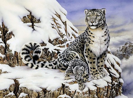 Royal-Brush Alpine Royalty (Snow Leopards) Paint by Number Age 8+ (11.25x15.375)