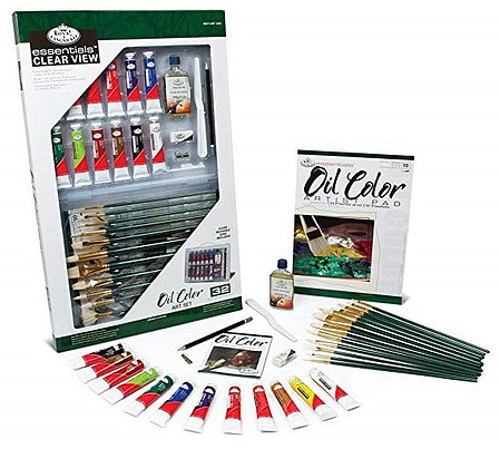 Royal-Brush Essentials Oil Deluxe Art Set in Clearview Case (32pc)