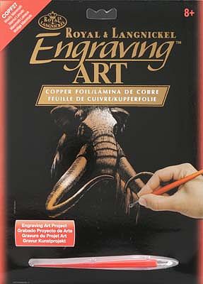 Royal-Brush Copper Foil Engraving Art Woolly Mammoth Scratch Art Metal Art Kit #copf27