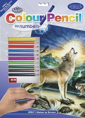 Royal-Brush Pencil By Number Wolves 9x12 Pencil By Number Kit #cpn11