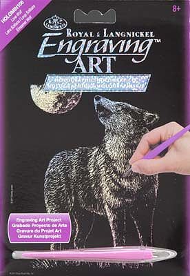 Lone Wolf Scratch Art Metal Art Kit #holomin-106