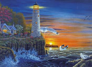 Royal-Brush PBN Waterside Lighthouse 15x11-1/4 Paint By Number Kit #pal18