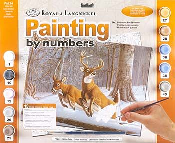 Royal-Brush Adult PBN White Tails Paint By Number Kit #pal34