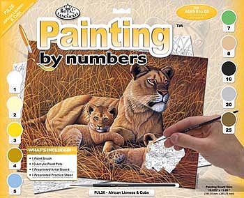 Royal-Brush JR PBN Large African Lioness Paint By Number Kit #pjl26