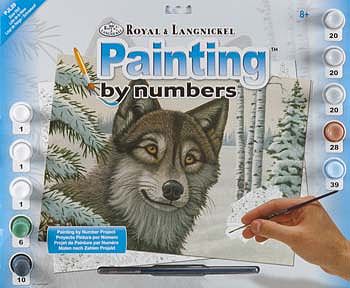 Royal-Brush Junior PBN Large Snow Wolf Paint By Number Kit #pjl29