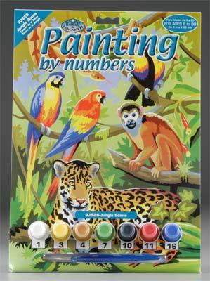Royal-Brush Junior PBN Jungle Scene 8-3/4x11-3/4 Paint By Number Kit #pjs28