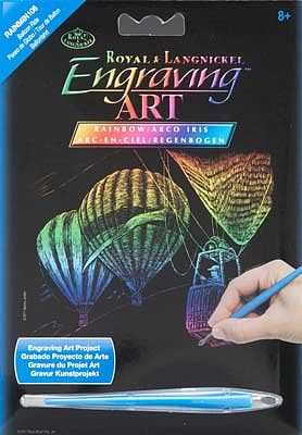 Royal-Brush Mini Rainbow Engraving Art Balloon Ride Scratch Art Metal Art Kit #rainmin-106