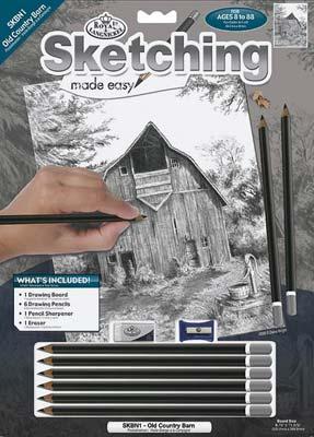 Royal-Brush Sketching Made Easy Old Country Barn 9x12 Drawing Kit #skbn1