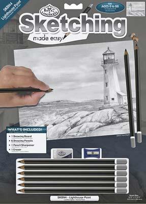 Royal-Brush Sketching Made Easy Light House Point 9x12 Drawing Kit #skbn4