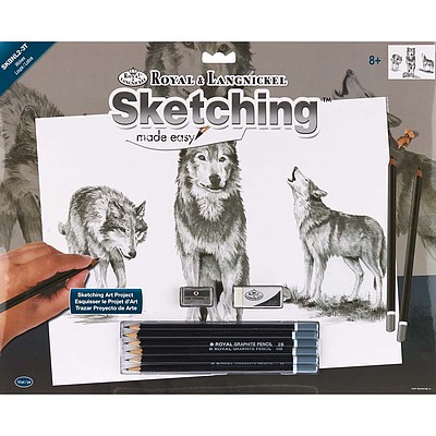 Royal-Brush Sketch Easy Standard Wolves Drawing Kit #skbnl2