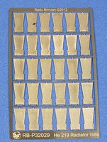 RB He219 Radiator Cowl Flaps (Photo-Etch) (D) Plastic Model Acc. Kit 1/32 Scale #32029
