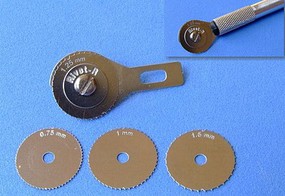 RB Rivet-R Riveting Tool w/4 Scribing Wheels- 0.75, 1, 1.25, 1.5mm (use w/hobby knife #1 handle) RB Rivet-R Riveting Tool w/4 Scribing Wheels- 0.75, 1, 1.25, 1.5mm (use w/hobby knife #1 handle)