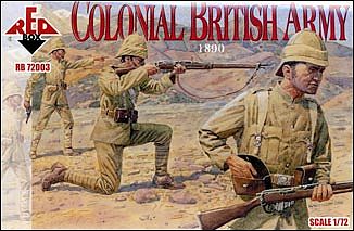 Red-Box Colonial British Army 1890 (12) Plastic Model Military Figure 1/72 Scale #72003